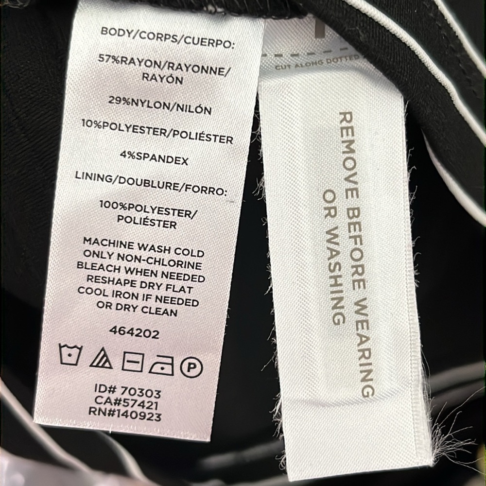 NWT Ann Taylor LOFT Dress Black Off-White Contrast Stripe Double V Neck Sz 4 NEW - Picture 8 of 8